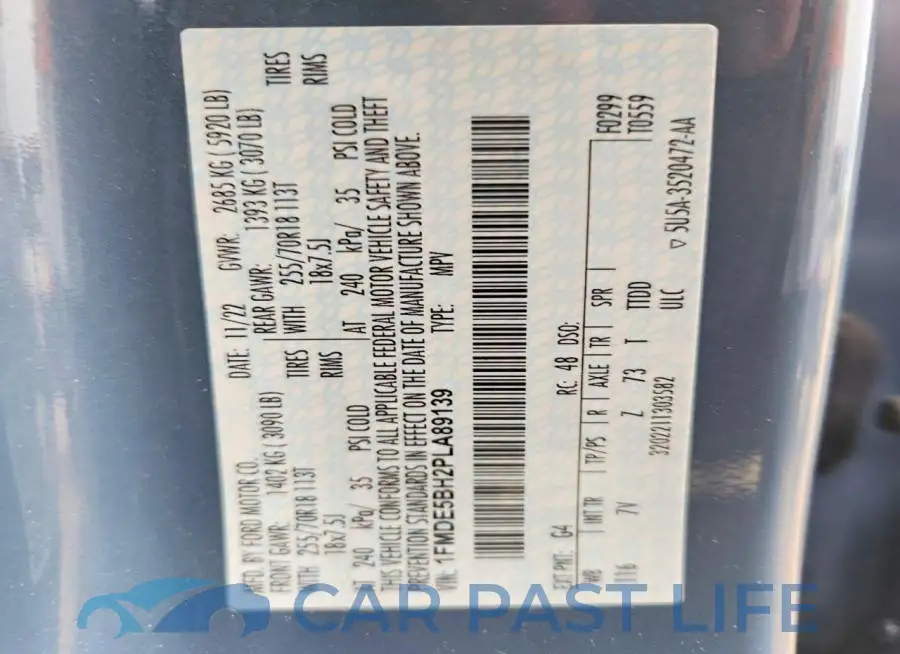 1FMDE5BH2PLA89139# 13