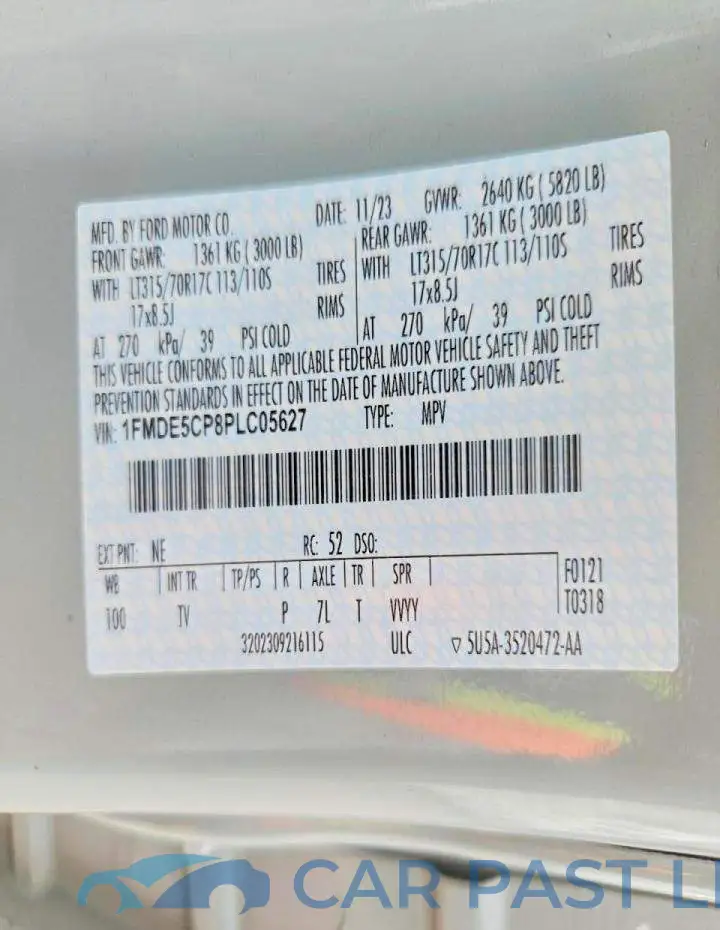 1FMDE5CP8PLC05627# 13