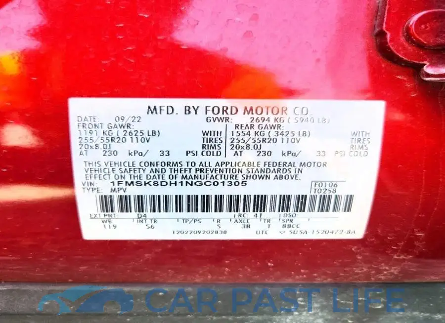 1FMSK8DH1NGC01305# 13