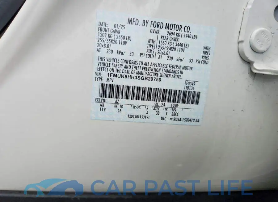 1FMUK8HH3SGB29750# 13