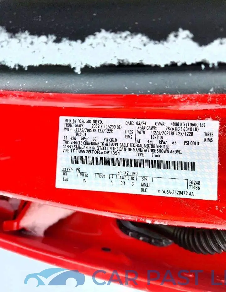 1FT8W2BT0RED51351# 12