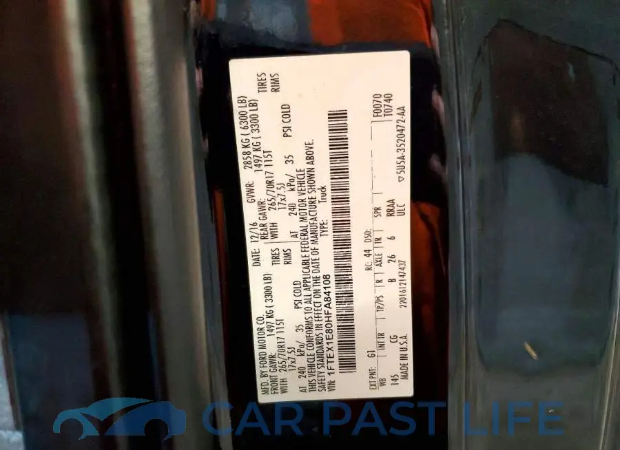 1FTEX1E80HFA84108# 12
