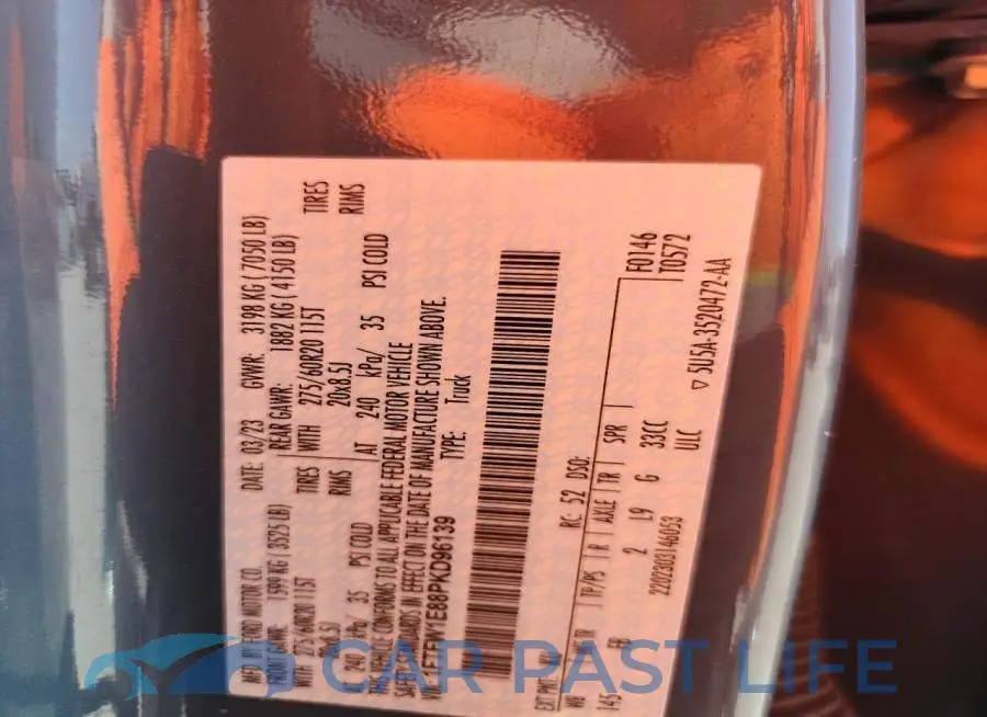 1FTFW1E88PKD96139# 12