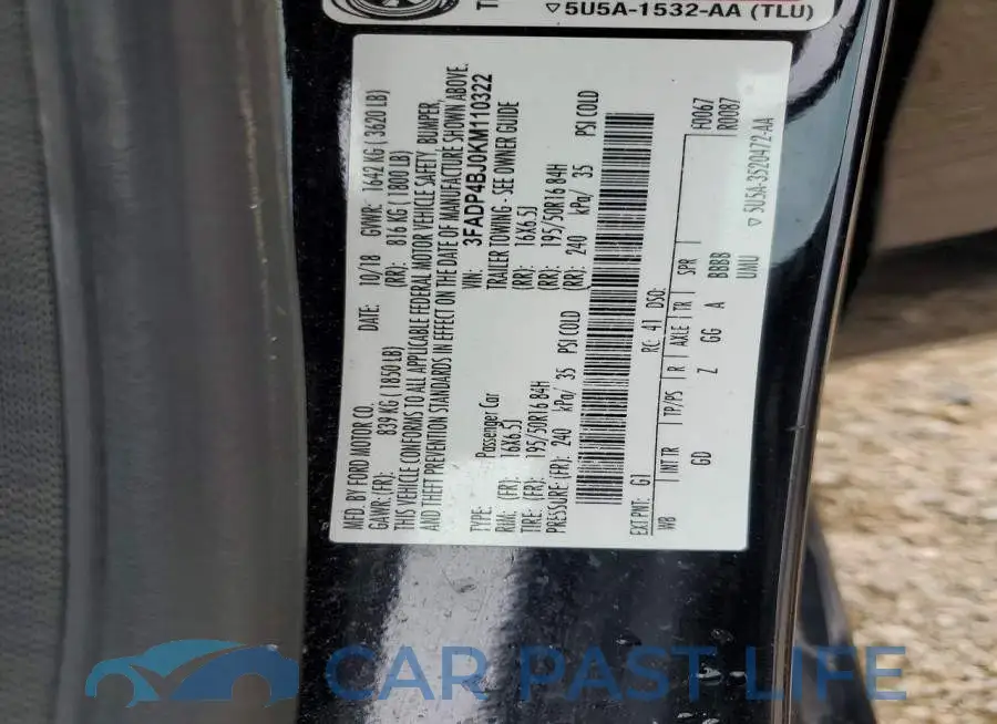 3FADP4BJ0KM110322# 12
