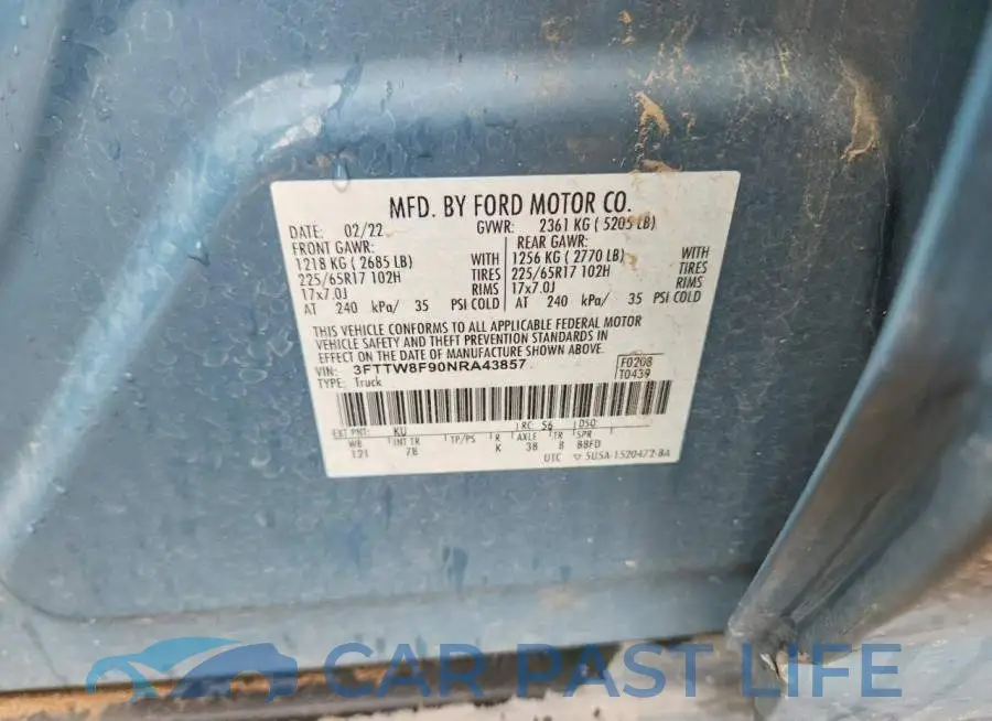3FTTW8F90NRA43857# 12