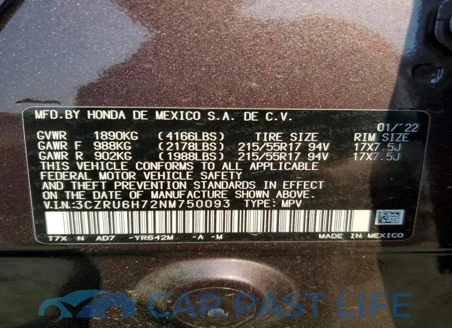 3CZRU6H72NM750093# 14