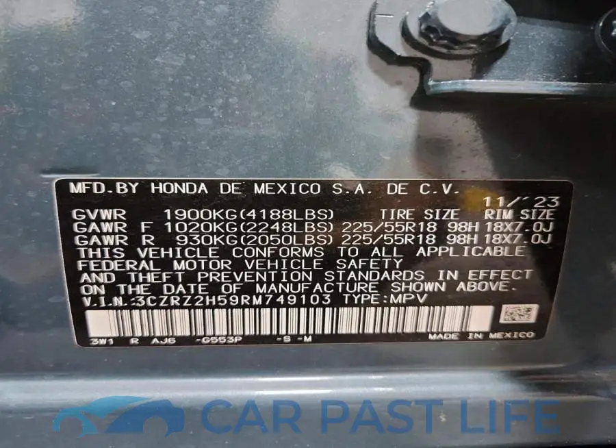 3CZRZ2H59RM749103# 12