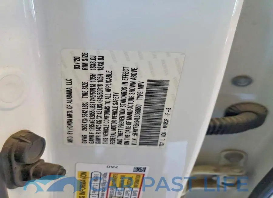 5FNYF6H54LB060650# 14
