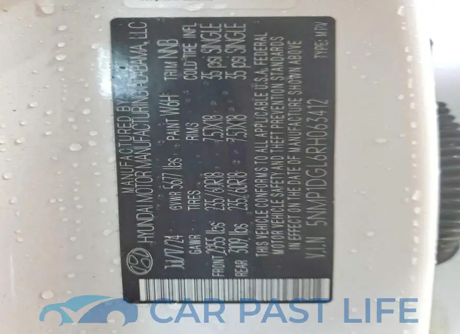 5NMP1DGL6RH063412# 13