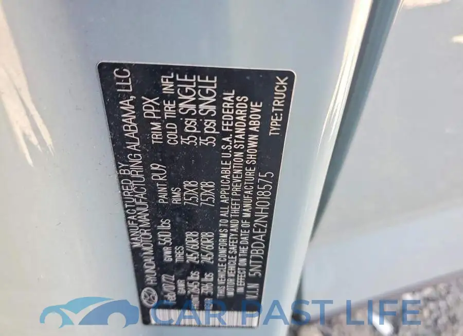 5NTJBDAE2NH018575# 12