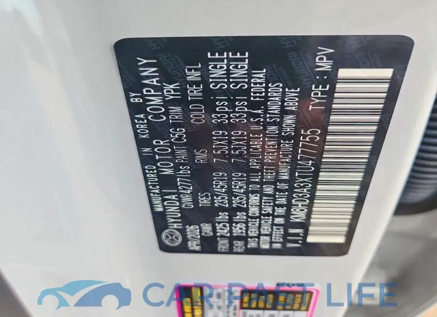 KM8HD3A3XTU477755# 14