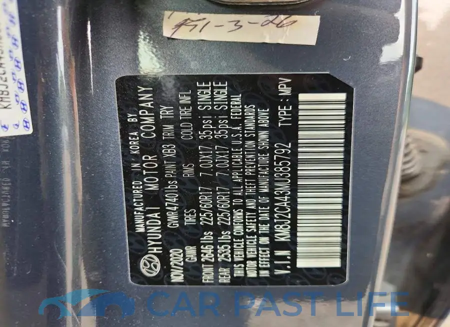 KM8J2CA43MU385792# 13