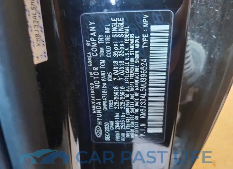 KM8J33AL5MU396524# 13