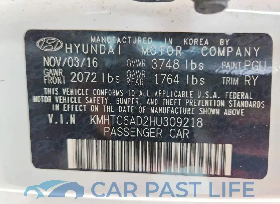 KMHTC6AD2HU309218# 12