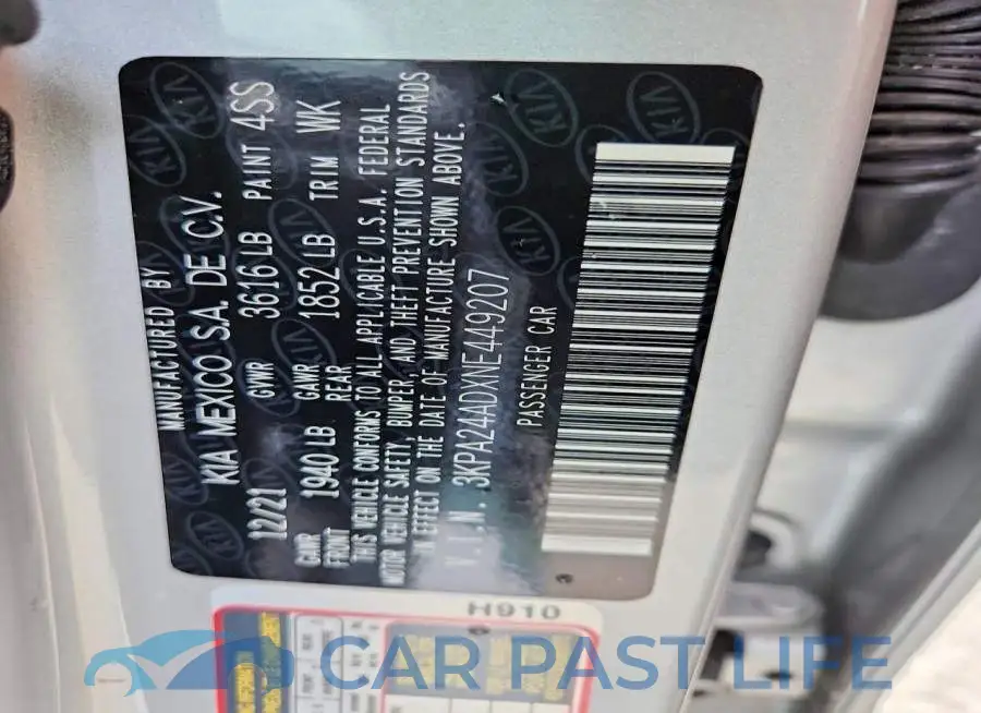 3KPA24ADXNE449207# 12