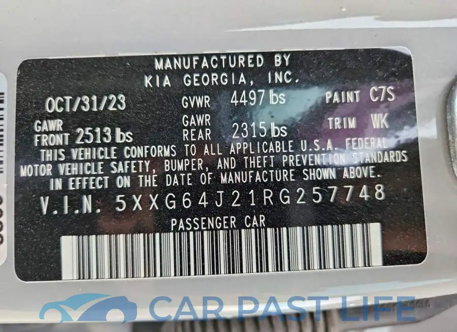 5XXG64J21RG257748# 13