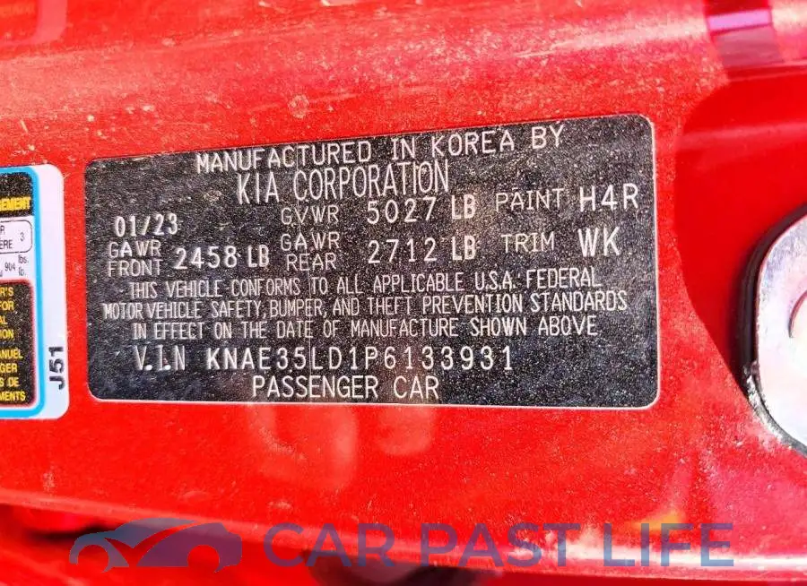 KNAE35LD1P6133931# 12