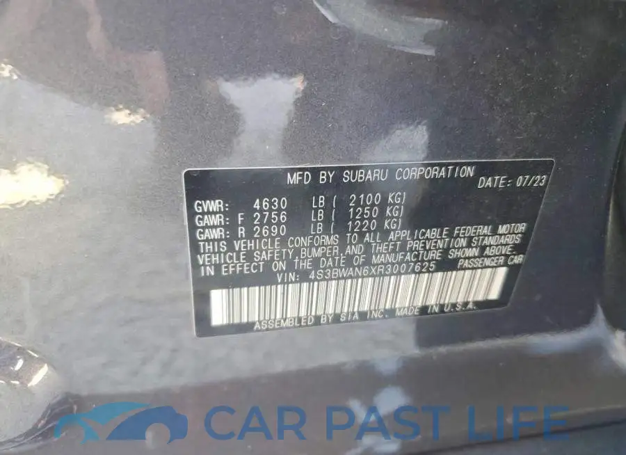 4S3BWAN6XR3007625# 12