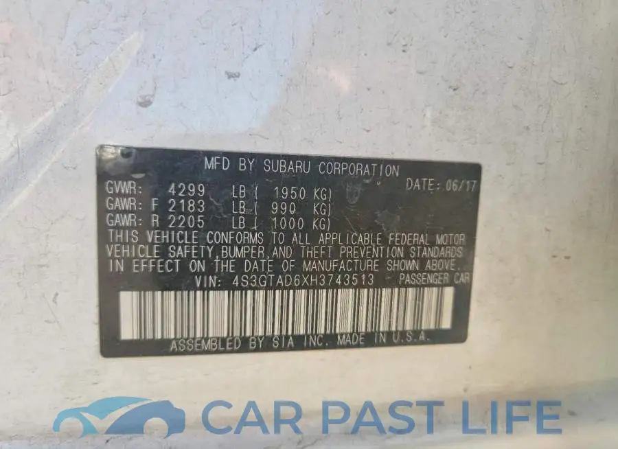 4S3GTAD6XH3743513# 13