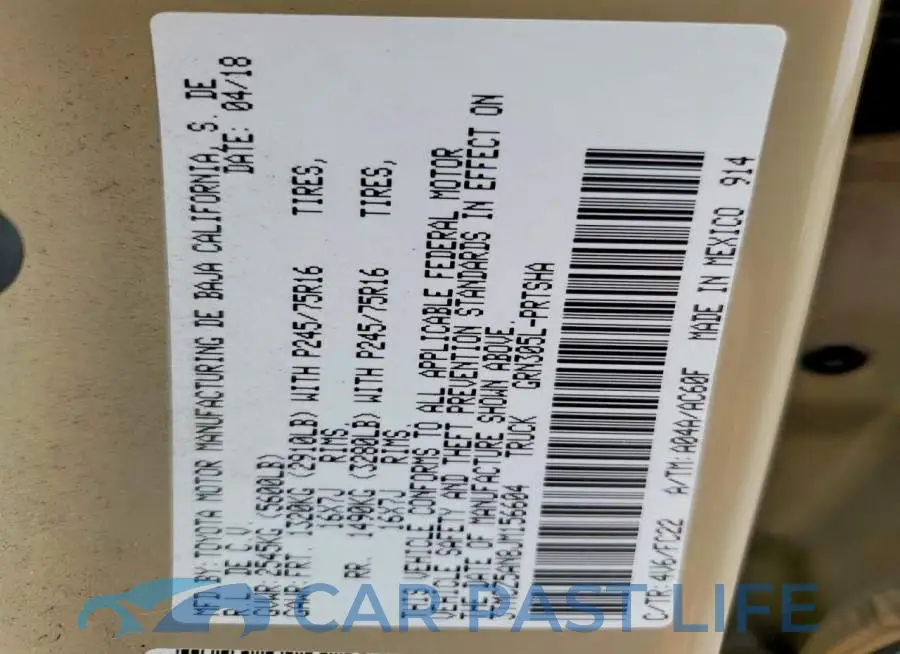 3TMCZ5AN8JM156604# 12