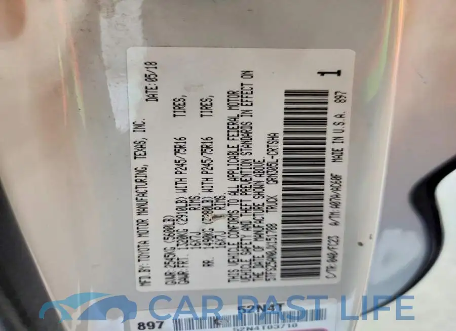 5TFSZ5AN0JX151788# 12
