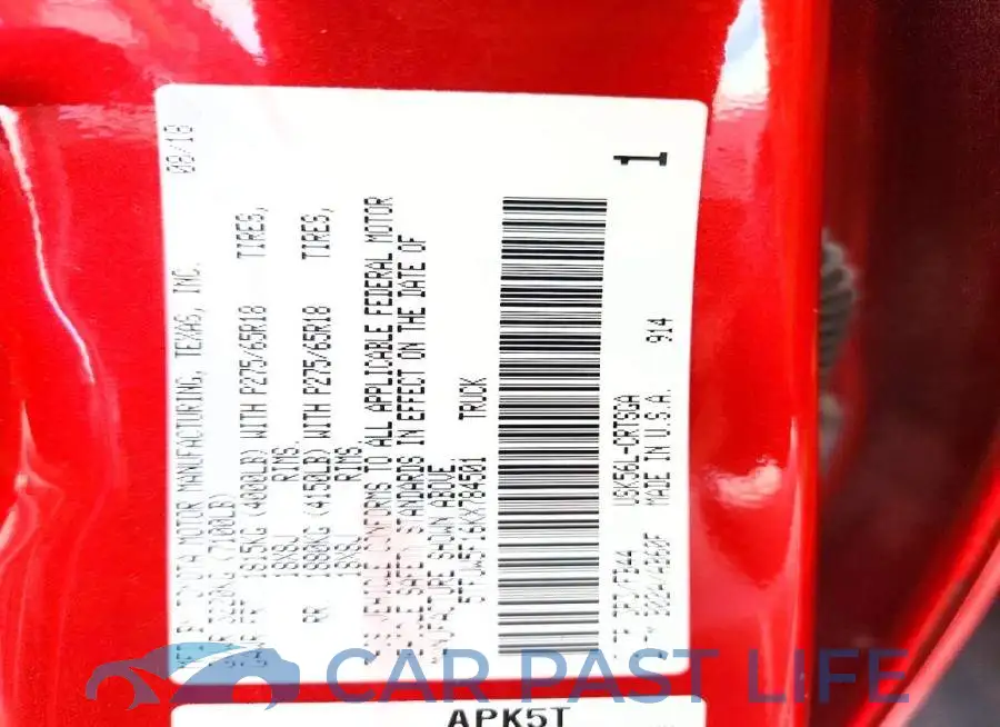5TFUW5F16KX784501# 12