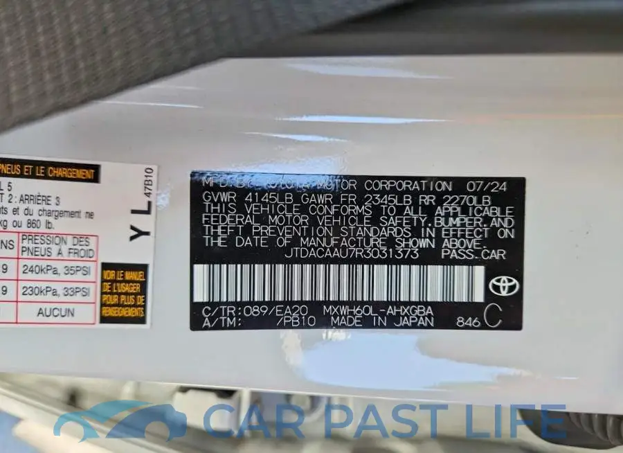JTDACAAU7R3031373# 13