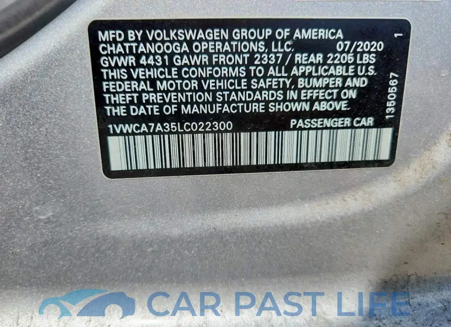 1VWCA7A35LC022300# 12