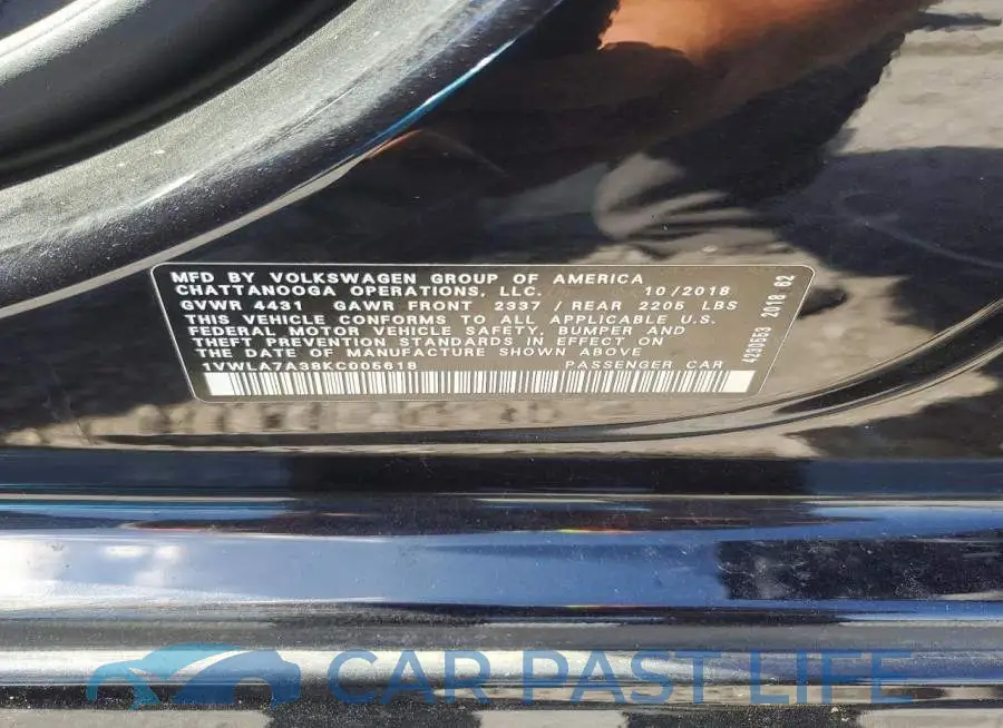 1VWLA7A38KC005618# 12