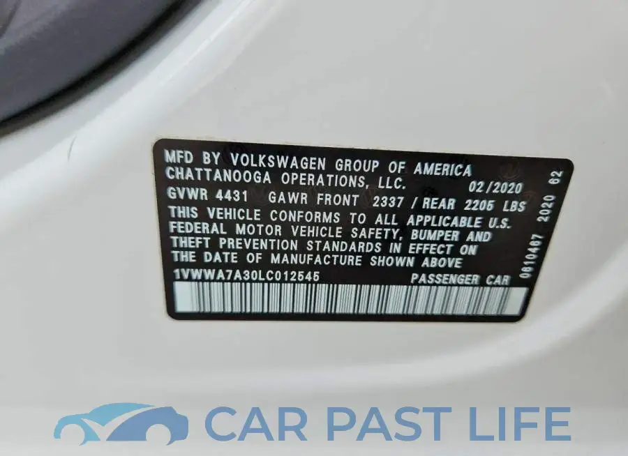 1VWWA7A30LC012545# 12