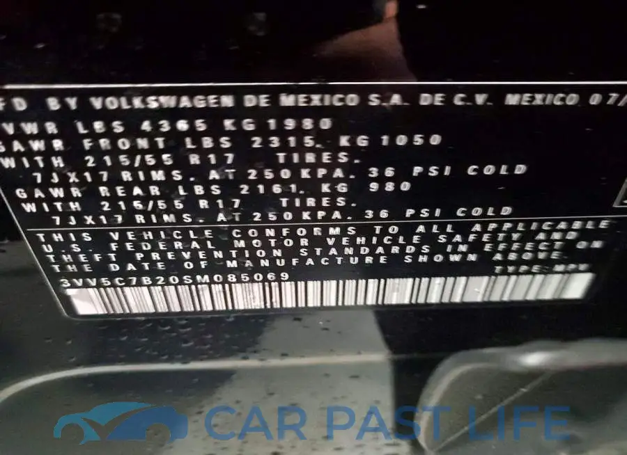 3VV5C7B20SM085069# 12