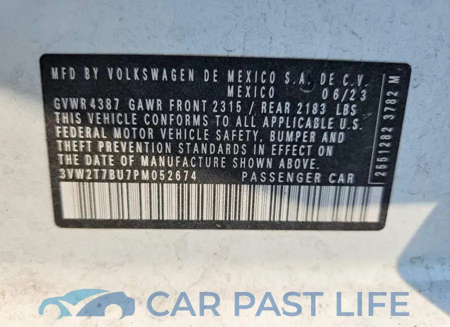 3VW2T7BU7PM052674# 12