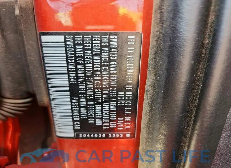 3VW5DAAT3KM510249# 12