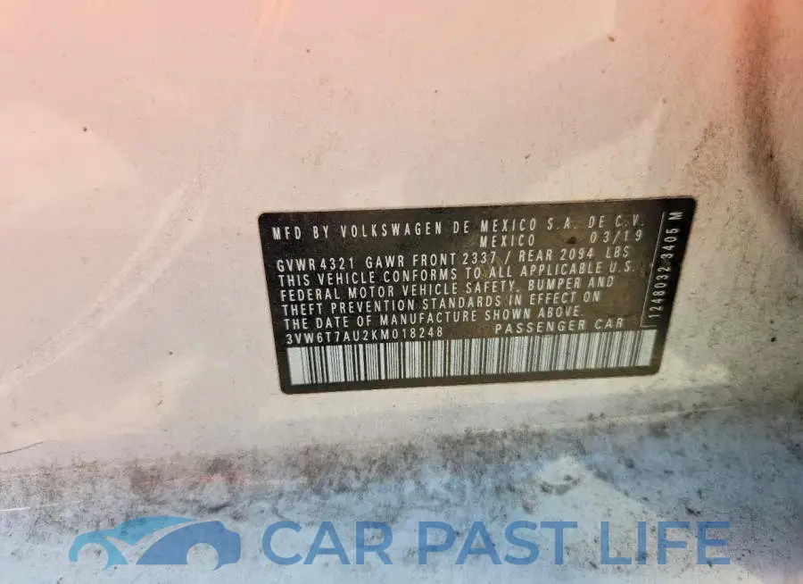 3VW6T7AU2KM018248# 12