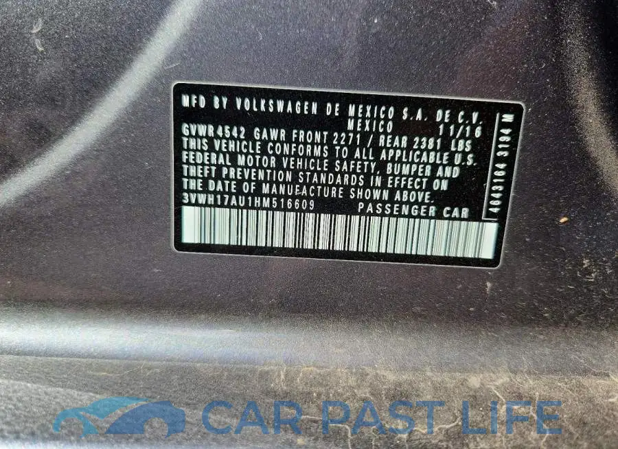 3VWH17AU1HM516609# 12