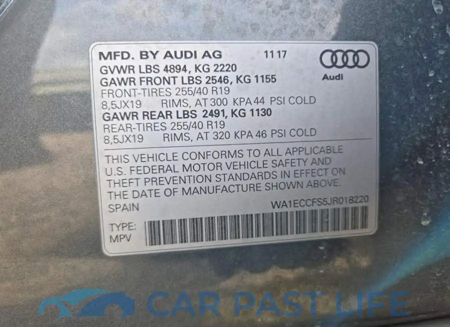 WA1ECCFS5JR018220# 13
