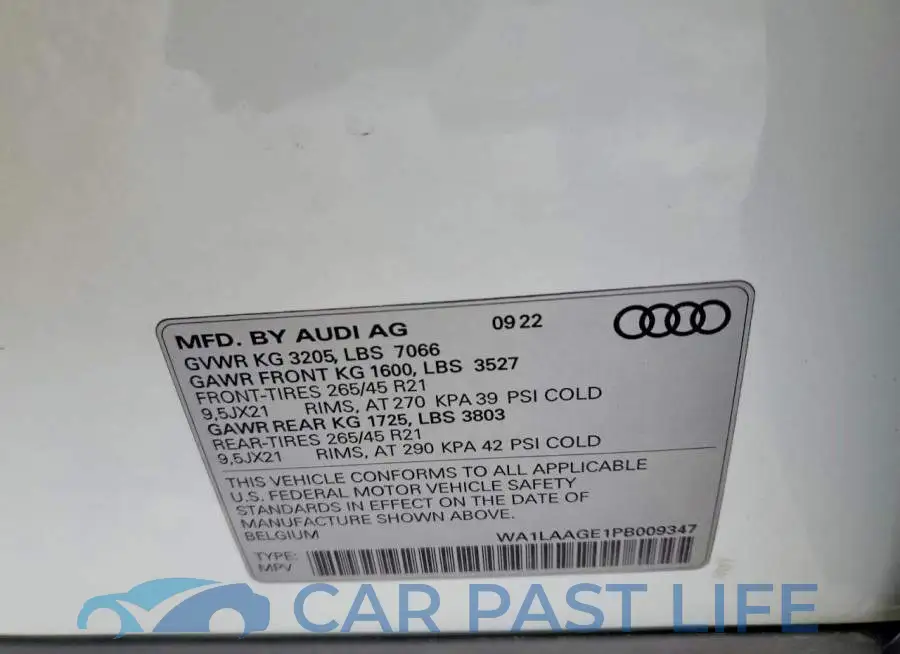 WA1LAAGE1PB009347# 13