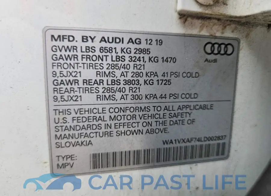 WA1VXAF74LD002837# 13