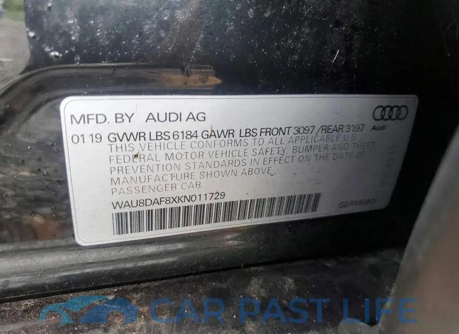 WAU8DAF8XKN011729# 12