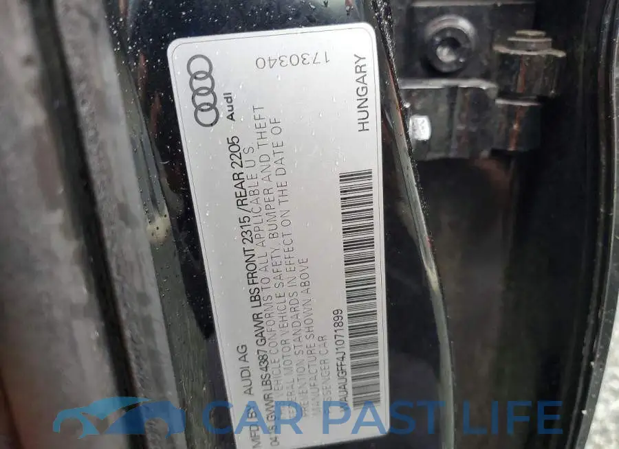 WAUAUGFF4J1071899# 12