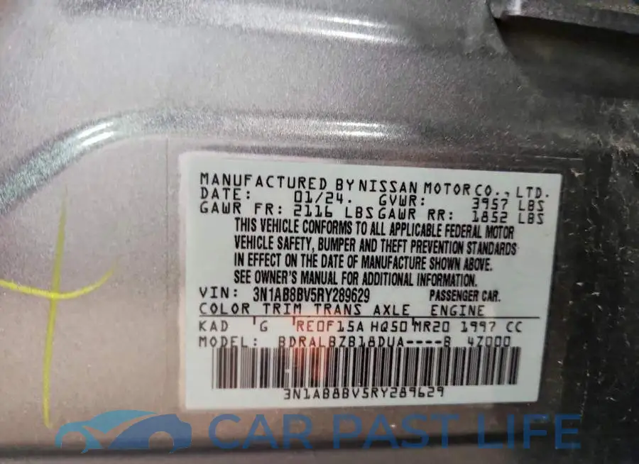 3N1AB8BV5RY289629# 13