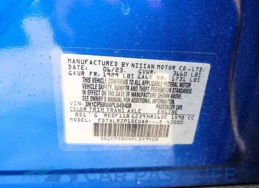 3N1CP5BV4PL549408# 13