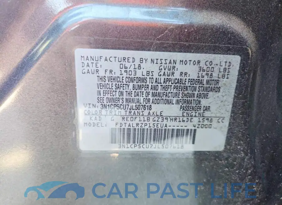 3N1CP5CU7JL507618# 12