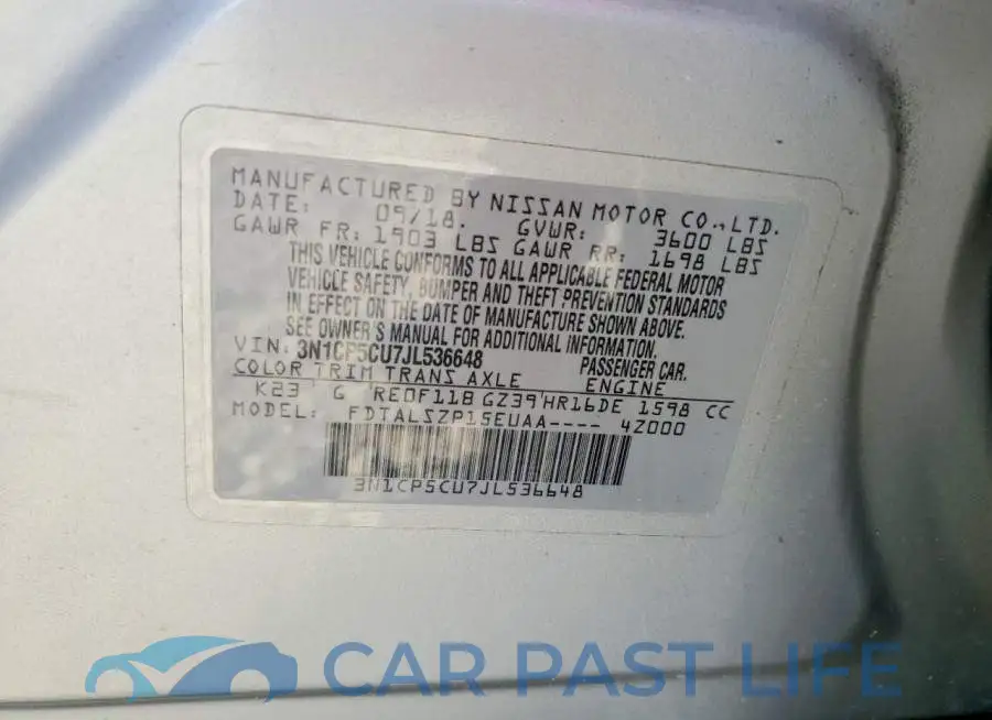 3N1CP5CU7JL536648# 13