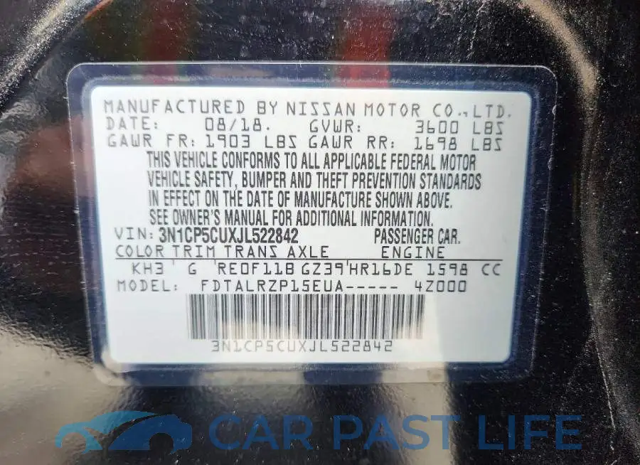 3N1CP5CUXJL522842# 14