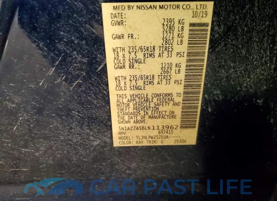 5N1AZ2AS6LN113962# 13