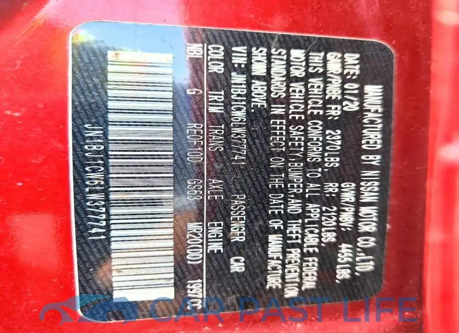 JN1BJ1CW6LW377741# 13
