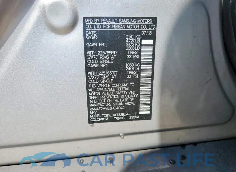 KNMAT2MV8JP614042# 13