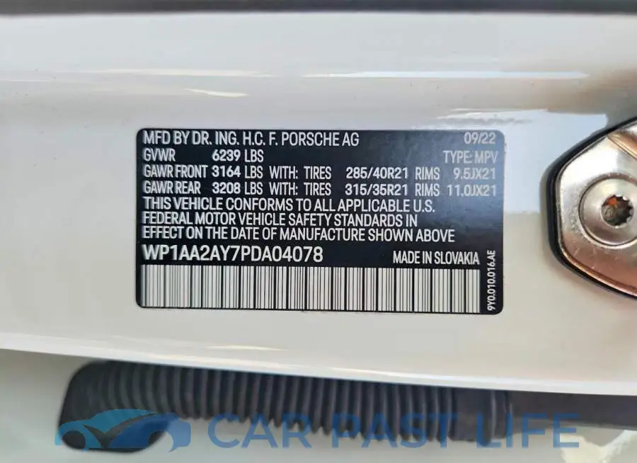 WP1AA2AY7PDA04078# 14