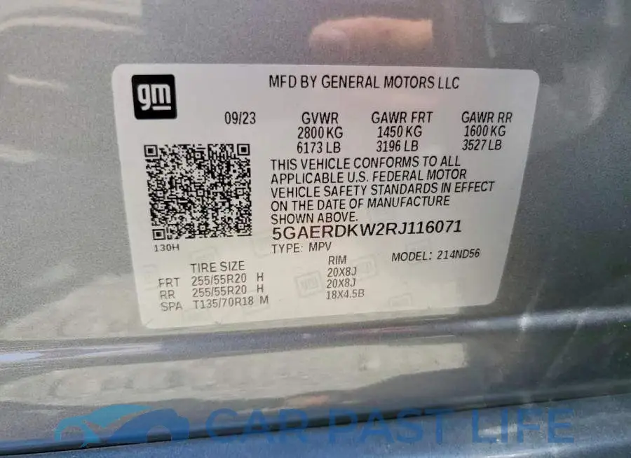 5GAERDKW2RJ116071# 14